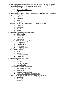 Đề cương ôn Hóa dược