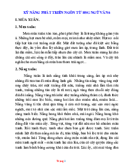 Kỹ năng phát triển ngôn từ HSG môn Ngữ Văn 6