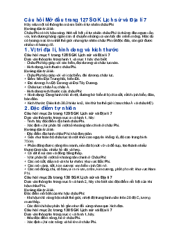 Giải SGK Địa lí 7 Bài 9: Vị trí địa lí, đặc điểm tự nhiên châu Phi - kết nối tri thức