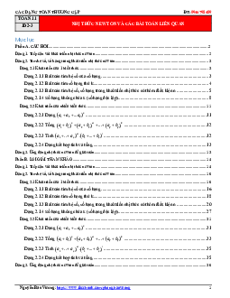 Các dạng toán nhị thức Newton và các bài toán liên quan