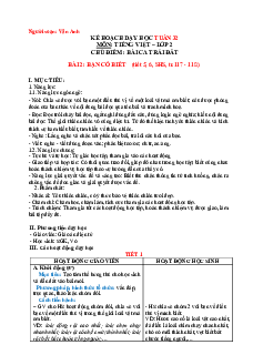 Bài 1 Tuần 32 Tiết 5, 6 | Giáo án Tiếng Việt 2 học kì 2 | Chân trời sáng tạo