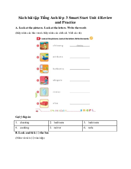 Sách bài tập Tiếng Anh lớp 3 Smart Start Unit 4 Review and Practice