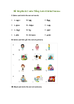 Đề thi giữa học kì 2 môn Tiếng Anh 4 năm 2023 - 2024 sách Kết nối tri thức với cuộc sống