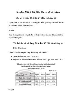 Giải Địa lí 7 Bài 6: Đặc điểm dân cư, xã hội châu Á | Chân trời sáng tạo