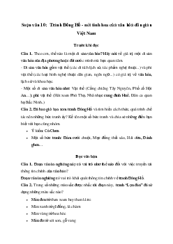 Soạn bài Tranh Đông Hồ - nét tinh hoa của văn hóa dân gian Việt Nam - Ngữ Văn 10 Chân trời sáng tạo