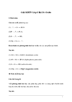 Giải KHTN 8 Bài 10: Oxide | Kết nối tri thức