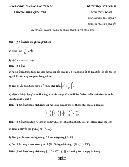 Đề thi học kì 1 Toán 11 năm 2019 – 2020 trường THPT Quốc Trí – TP HCM