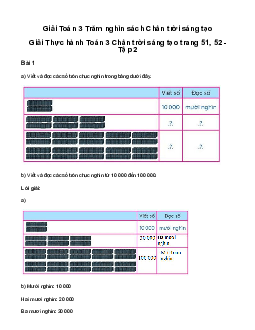 Giải Toán 3: Trăm nghìn | Chân trời sáng tạo