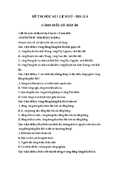Đề thi học kì 1 lớp 4 môn Lịch sử - Địa lí theo Thông tư 27 - Cách diều