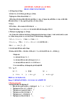 Chuyên đề số tập hợp các số thực toán lớp 7 (có lời giải chi tiết )