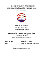 Tiểu luận cuối kì Quản trị thương hiệu | Học viện Báo chí và Tuyên truyền