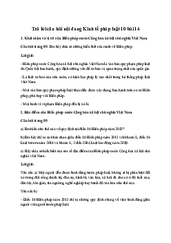 Giải Pháp luật 10 Bài 14: Hiến pháp nước Cộng hòa xã hội chủ nghĩa Việt Nam | Cánh diều