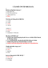 Câu hỏi ôn tập Big data môn Công nghệ thông tin | Trường đại học Kinh Doanh và Công Nghệ Hà Nội