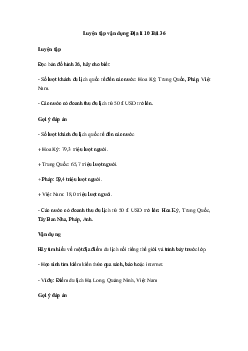 Địa lí 10 Bài 36: Địa lí ngành du lịch - Kết Nối Tri Thức