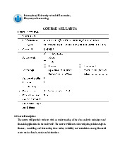 Syllabus: Econometrics with Financial Applications 2025 | Môn Econometrics with Financial Application - Trường Đại học Quốc tế, Đại học Quốc gia Thành phố Hồ Chí Minh