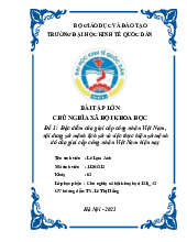 Đặc điểm của giai cấp công nhân Việt Nam, nội dung sứ mệnh lịch sử và việc thực hiện sứ mệnh đó của giai cấp công nhân Việt Nam hiện nay | Bài tập lớn môn Chủ nghĩa xã hội Neu