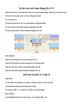 Vật lí 11 Bài 9: Sóng ngang. Sóng dọc. Sự truyền năng lượng của sóng cơ