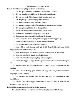 Bài tập môn Nguyên lý kế toán về Định khoản