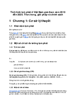 Tiểu luận Kinh tế vi mô đề tài: Tình hình lạm phát ở Việt Nam giai đoạn 2010 - 2020. Thực trạng, giải pháp và chính sách.