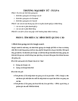Bài tập nhớm môn Thương mại điện tử tuần số 6 | Học viện Công nghệ Bưu chính Viễn thông