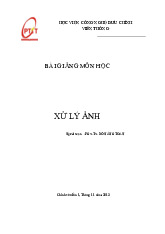Bài giảng môn Xử lý ảnh | Học viện Công Nghệ Bưu Chính Viễn Thông