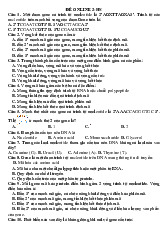 Bài tập trắc nghiệm Sinh học 12