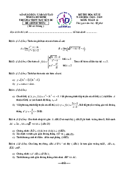 Đề thi học kỳ 2 Toán 11 năm 2018 – 2019 trường THPT Nguyễn Du – TP HCM