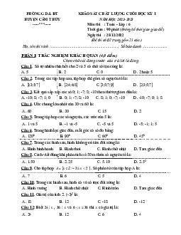 Đề học kỳ 1 Toán 6 năm 2022 – 2023 phòng GD&ĐT Cẩm Thủy – Thanh Hoá