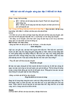 Giải SGK Tiếng Việt 5 trang 25 Bài 4: Viết bài văn kể chuyện sáng tạo - Kết nối tri thức (Tập 1)