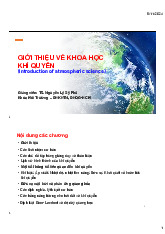 Giới thiệu về Khí Quyển Trái Đất | Khoa học trái đất và sự sống | Trường Đại học Khoa học Tự nhiên, Đại học Quốc gia Hà Nội
