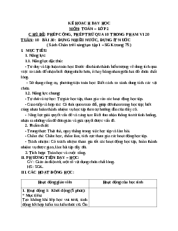 Giáo án Toán 2 sách Chân trời sáng tạo | Tuần 10 | Tiết 4