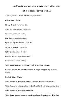 Ngữ pháp Unit 9 lớp 6 Cities of the world