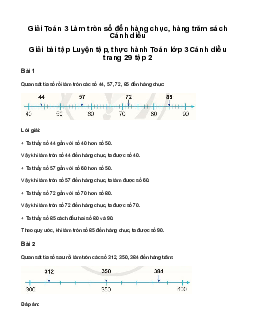 Làm tròn số đến hàng chục, hàng trăm: Giải bài tập Luyện tập, thực hành Toán lớp 3 Cánh diều trang 29 tập 2