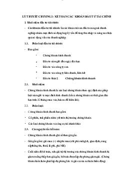 Đề cương môn kế toán tài chính