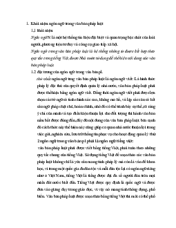 Khái niệm ngôn ngữ trong văn bản pháp luật học phần Xã hội học pháp luật