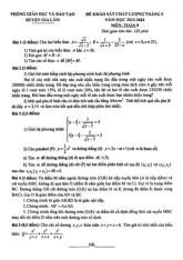 Đề khảo sát Toán 9 tháng 5 năm 2024 phòng GD&ĐT Gia Lâm – Hà Nội