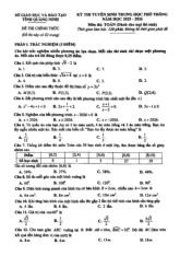 Đề tuyển sinh lớp 10 môn Toán năm 2025 – 2026 sở GD&ĐT Quảng Ninh