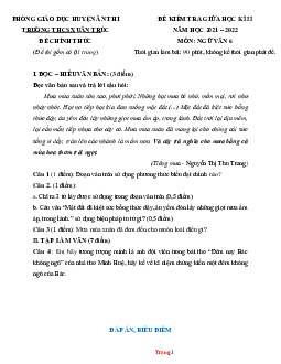 Đề kiểm tra giữa HK2 Văn 6 Cánh diều (có đáp án)