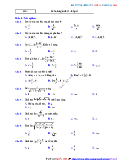 Top 5 đề ôn thi giữa kỳ 2 Toán 11 có đáp án và lời giải – Nguyễn Bảo Vương