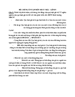 Đề cương kinh tế chính trị Mac - Lenin | Trường Đại học Giao thông Vận Tải