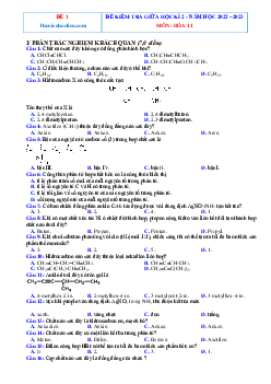 Bộ đề thi giữa HK2 Hóa 11 năm 2022-2023 (có đáp án )