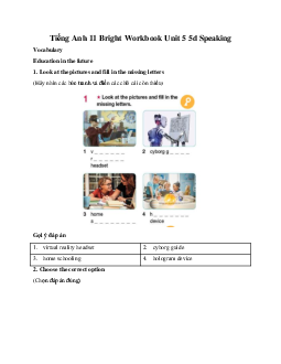 Giải Tiếng Anh 11 Workbook Unit 5 5d Speaking | Bright