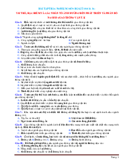 Bài tập trắc nghiệm địa 10 Bài 36: Vai trò, đặc điểm và các nhân tố ảnh hưởng đến phát triển và phân bố ngành giao thông vận tải (có đáp án)