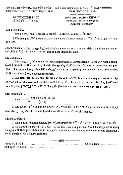 Đề thi chọn HSG Toán 11 năm 2019 – 2020 trường chuyên Lê Quý Đôn – BR VT