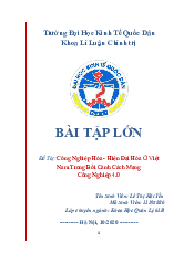 Bài tập lớn Kinh tế chính trị Mác - Lênin| Đại học Kinh Tế Quốc Dân