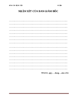 Báo cáo thực tập tại công ty Hữu Nghị | Trường Cao Đẳng Công Nghệ Thủ Đức