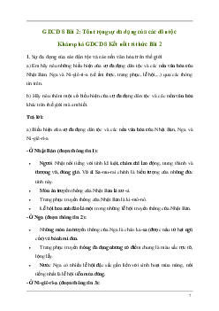 Giải GDCD 8 Bài 2: Tôn trọng sự đa dạng của các dân tộc | Kết nối tri thức