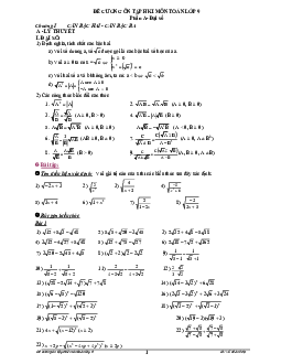 Đề cương ôn tập HKI môn Toán lớp 9 – Vũ Khánh Hạ