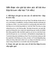 Viết đoạn văn ghi lại cảm xúc về bài thơ Gặp lá cơm nếp lớp 7 (4 mẫu)