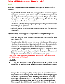 Tại sao phải tôn trọng quan điểm phát triển? học phần Luật hiến pháp